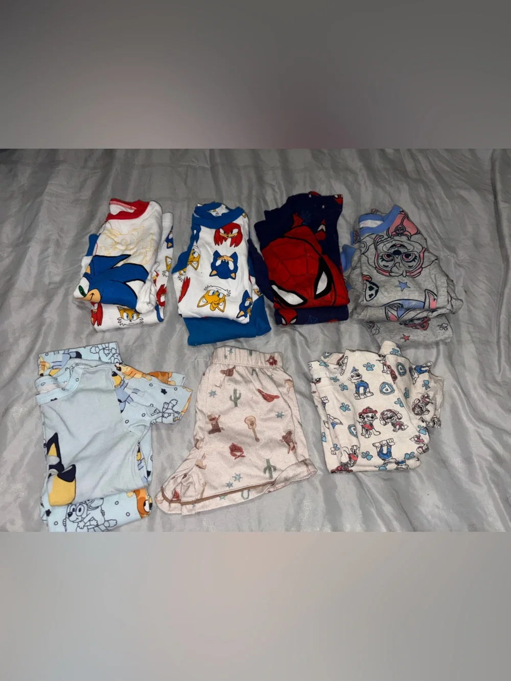 Kids Character Pajama Set – Sonic, Spider-Man, Bluey, Paw Patrol